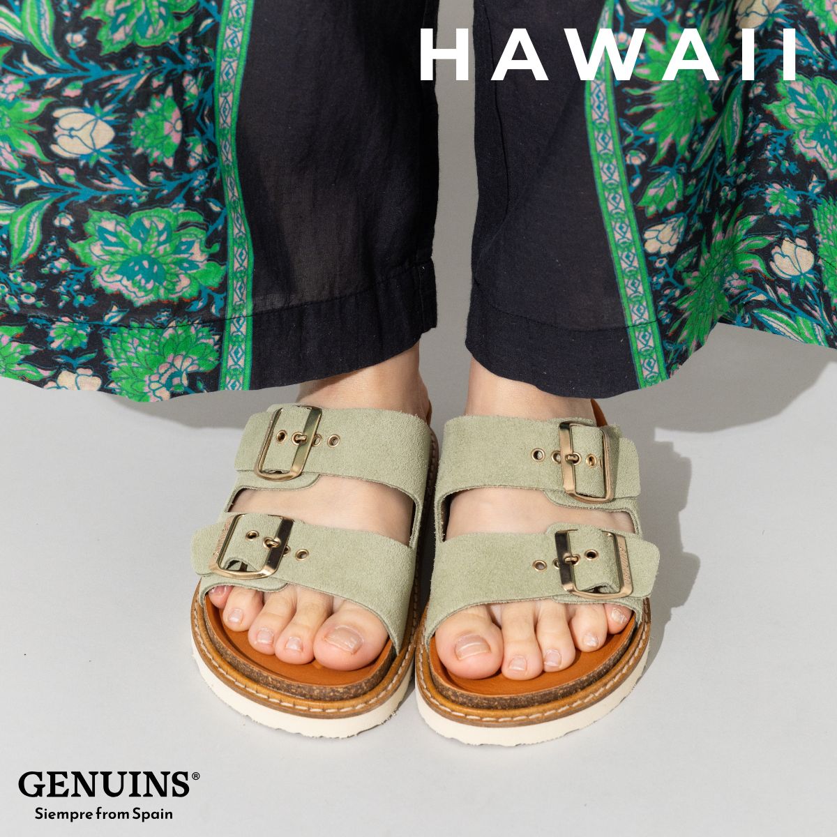 ジェニュインズ GENUINS HAWAII レディース 春 夏 サンダル ミント グリーン 緑 きれいめ カジュアル 上品 シューズ 靴 G104862|スポーツマリオ