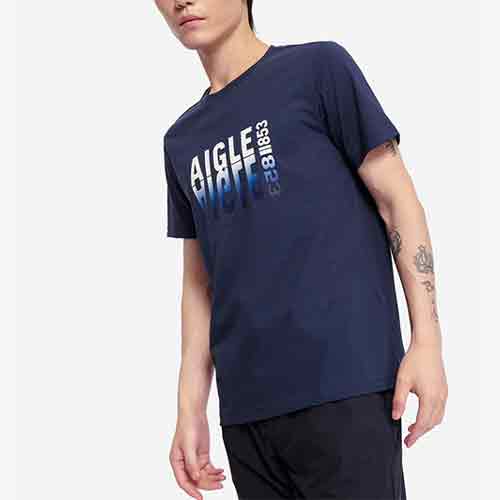 エーグル AIGLE 吸水速乾 ロゴプリントTシャツ半袖 メンズ アウトドア ZBHBG65-003