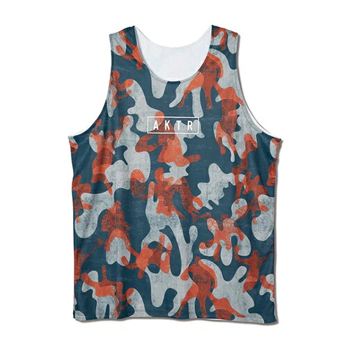 アクター AKTR PLAY CAMO REVERSIBLE TANK NVxWH ノースリーブ タンクトップ ユニセックス バスケットボール 225-011001-NVxWH