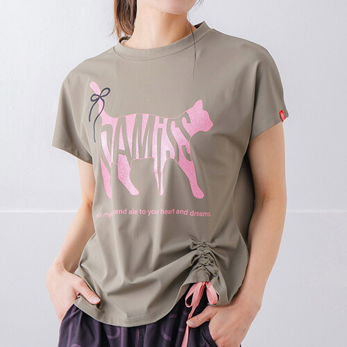 ダミス DA MISS キャットテクスチャＴシャツ 半袖 フィットネス ウィメンズ 1534-1619-KHA