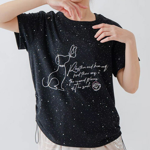 ダミス DA MISS シルバーメタリックDogTシャツ フィットネス 半袖 ウィメンズ 1634-1620-BLK 6,778円