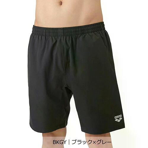 アリーナ ARENA フィットネススパッツ ハーフレッグ インナー付き フィットネス水着 スイム メンズ AS6SWF70M-BKGY