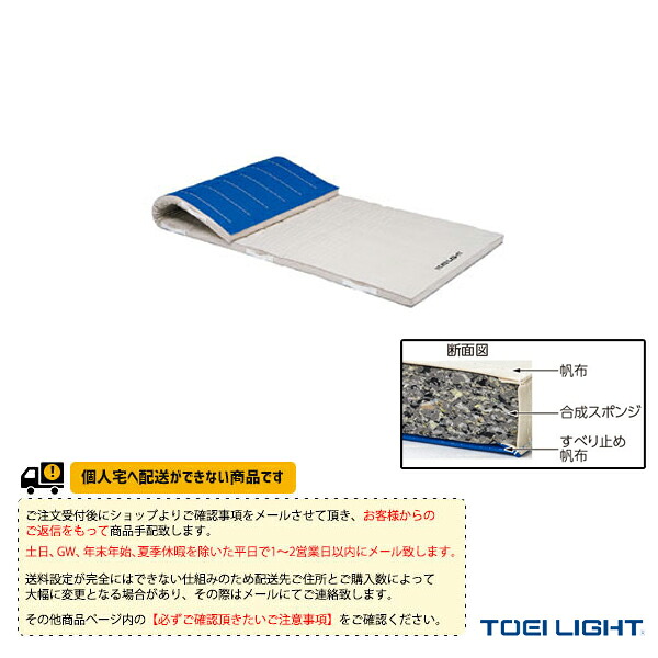 体育館用品設備・備品 TOEI(トーエイ) [送料別途]合成スポンジマット 6cm厚 6号帆布 すべり止め付 120×240×6cm T-1703