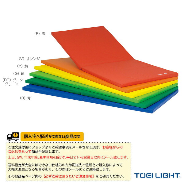 体育館用品設備・備品 TOEI(トーエイ) [送料別途]スポーツ軽量マット900連結無 取手付二つ折り 抗菌 防炎 防水 すべり止め付 90×180×4cm T-1691