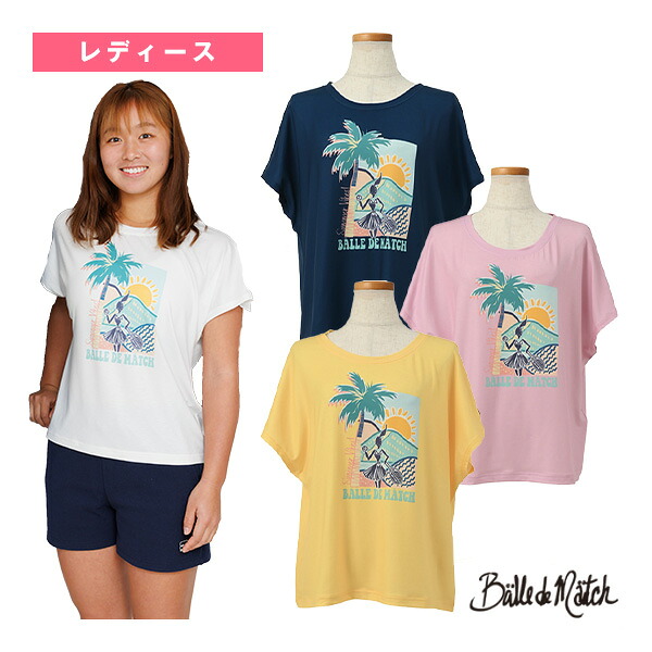 【テニス・バドミントンウェア（レディース） バルデマッチ】 リゾートプリントTシャツ／レディース（BDM-D1211）
