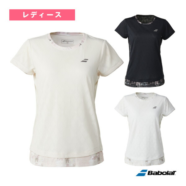 テニスウェア（レディース） バボラ ピュア ショートスリーブシャツ／PURE SHORT SLEEVE SHIRT／レディース（BWG5323）