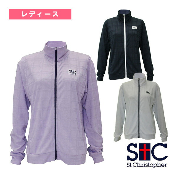 テニスウェア（レディース） セントクリストファー ジャガードチェックジップアップジャケット レディース STC-BEW2459