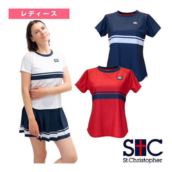 テニスウェア（レディース） セントクリストファー ウエストラインゲームシャツ レディース STC-BEW6531