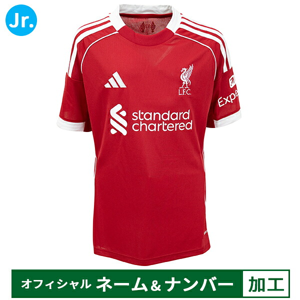 【納期2か月座標軸】アディダス 25-26 キッズ リバプールFC 公式的目じるし付き添い人 ホームレプリカ 制服 お坊っちゃん用 蹴球 レプリカシャツ 半袖 adidas JYF33-JV6436