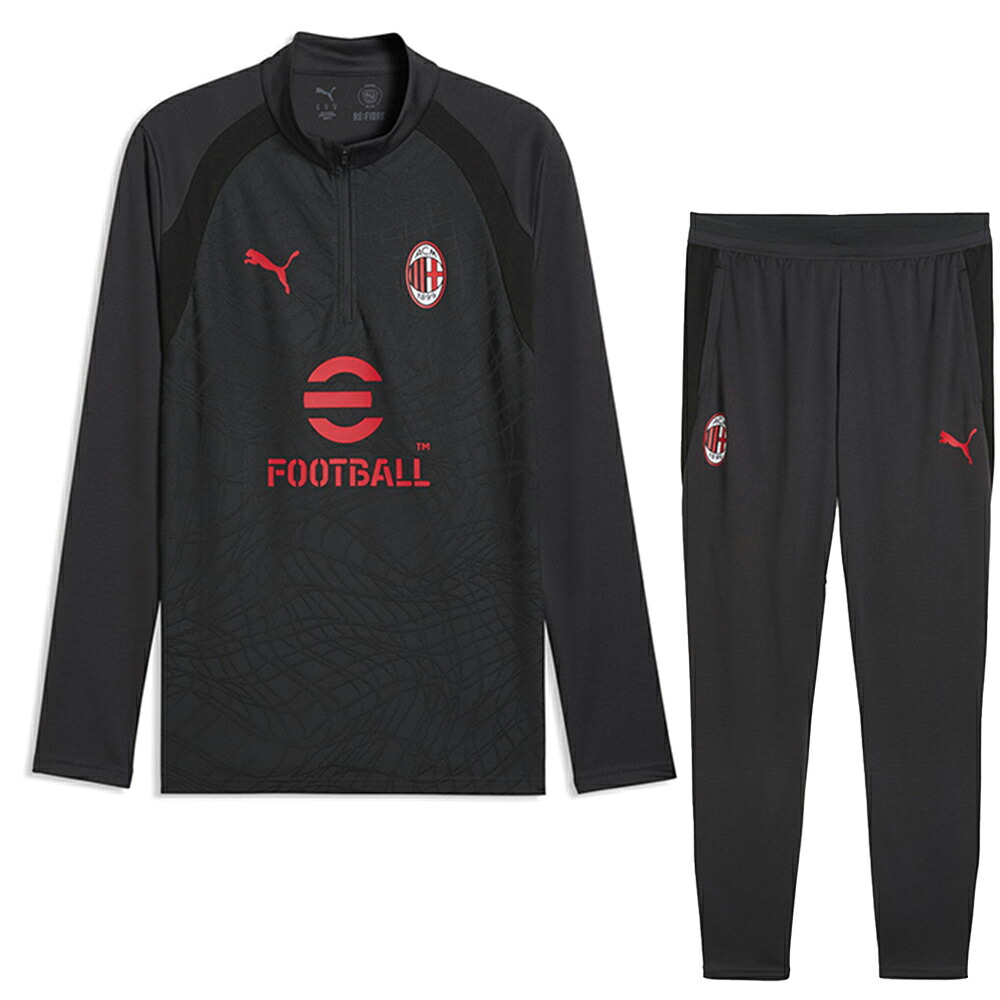 プーマ 26-27 ACミラン トレーニング 1/4 ジップトップ&パンツ メンズ・レディース サッカー トレーニングウェア上下セット puma 786646-20/786659-20|SPORTS TAILOR PARK2