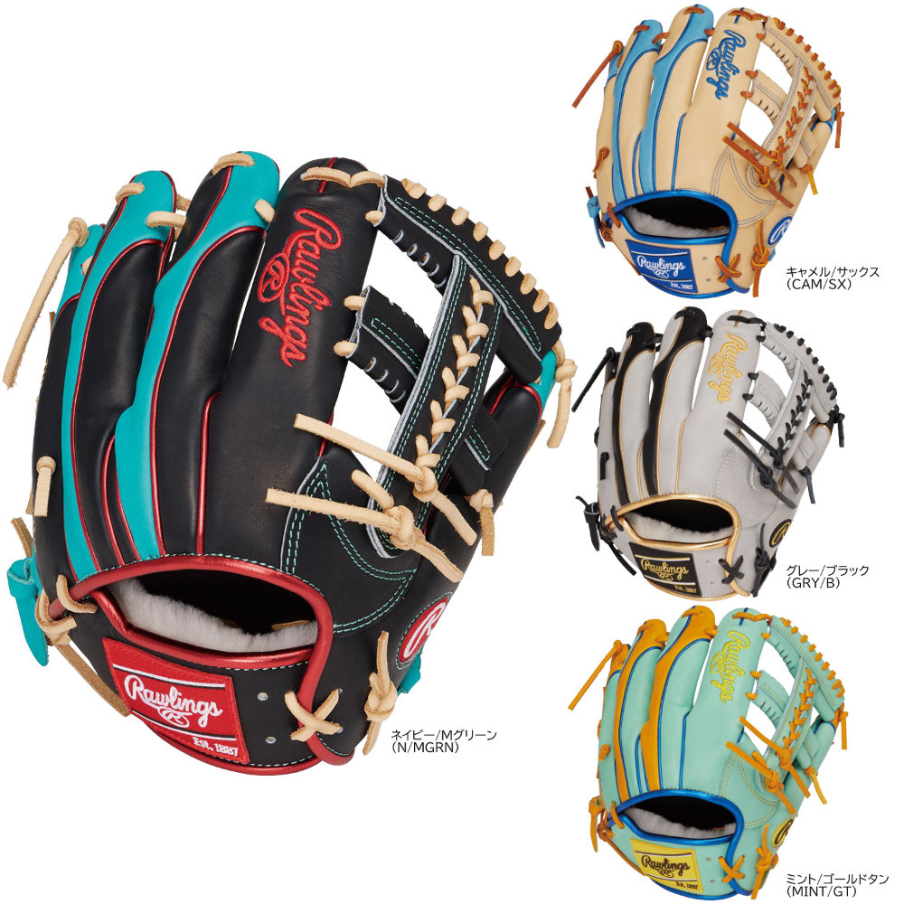 Rawlings 野球グローブ ホワイト/グレー/ブラック ローリングス グローブ 大人 一般 軟式 HYPER TECH COLOR SYNC