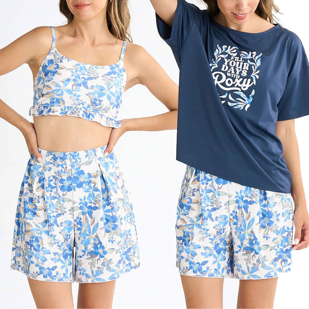 ROXY ロキシー ラッシュTシャツ付き 水着 レディース Roxy ARTSY FLORAL RSW251010-BLU