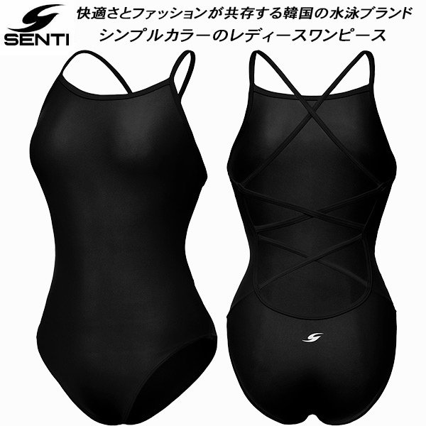【全品ポイント2倍+最大8%OFFクーポン】 SENTI センティレディース水着 練習用 ワンピース WSM-2001 BK