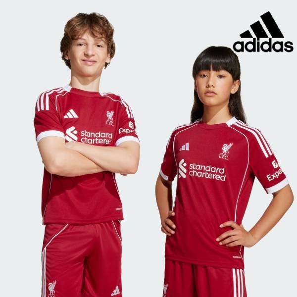 【全品ポイント2倍+最大8%OFFクーポン】 アディダス adidas ジュニア サッカーウエアー リバプール 25-26 ホーム 半袖レプリカユニフォーム jv6436