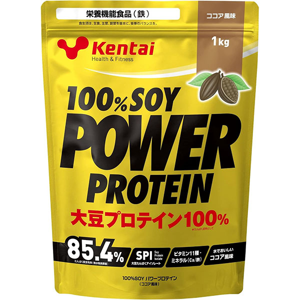 【全品ポイント2倍+最大8%OFFクーポン】 Kentai ケンタイ 健康体力研究所 100% ソイ パワープロテイン ココア風味 1kg　K1211