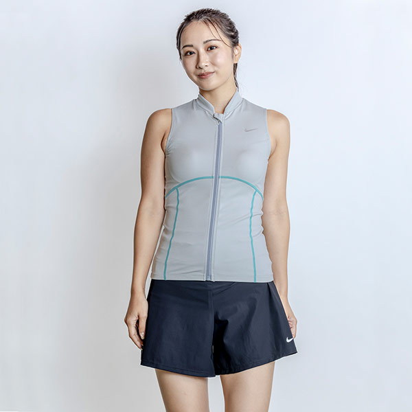 【全品ポイント2倍+全品8%OFFクーポン】 ナイキ NIKE レディース フィットネス水着 フロントジップ ウェーブスタイル セパレーツ 2993155 018
