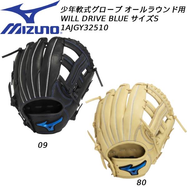 【全品ポイント2倍&最大8%OFFクーポン】【実店舗展示品】ミズノ mizuno 野球 少年軟式グローブ オールラウンド用 軟式用WILL DRIVE BLUE サイズS 1AJGY32510｜スポーツジュエン店