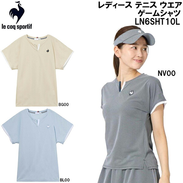 【全品ポイント2倍+最大8%OFFクーポン】 ルコック スポルティフ le coq sportif レディース テニス ウエア ゲームシャツ LN6SHT10L