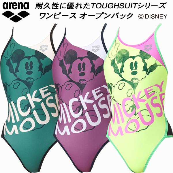 【全品ポイント2倍&8%OFFクーポン】アリーナ arena Disney ディズニー ジュニア 女子 競泳水着 練習用 ワンピース オープンバック ガールズ/女の子 タフスキンT2E AS6SWM50G｜スポーツジュエン心斎橋BIGSTEP店