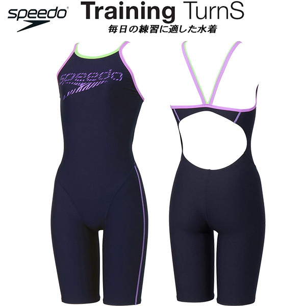 【全品尖んがり2倍+最大限度2000円OFFクーポン券】\u003cBR\u003e素早さ speedo レディース 競泳水泳着 訓練を受ける用 二分の一スパッツ 開けっ広げうしろ側 ZEBRA STACK TURNS KNEESKIN ENDURANCE ECO STW12450 NL