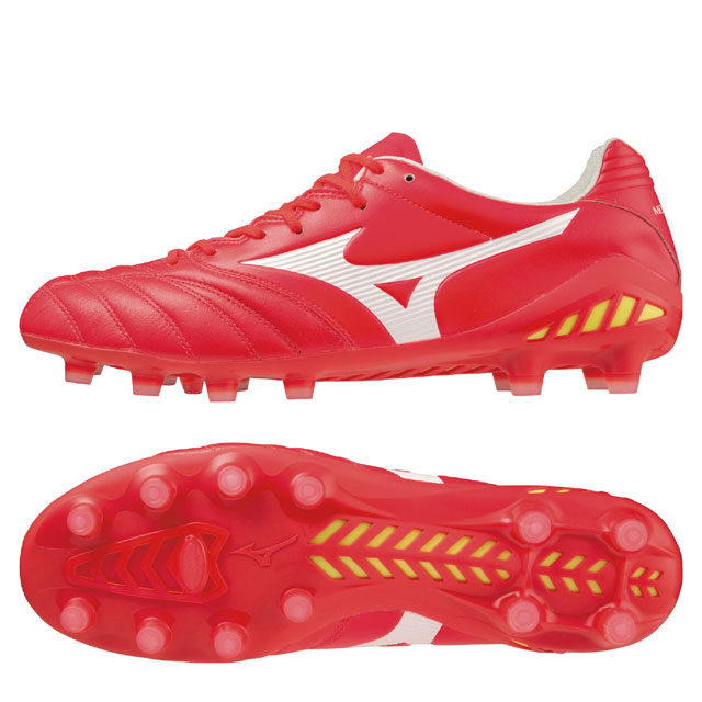 ミズノモナルシーダNEO2ELITEフェアリーコーラルサッカースパイクカンガルー革土人工芝天然芝【Mizuno2023Q3】P1GA232064