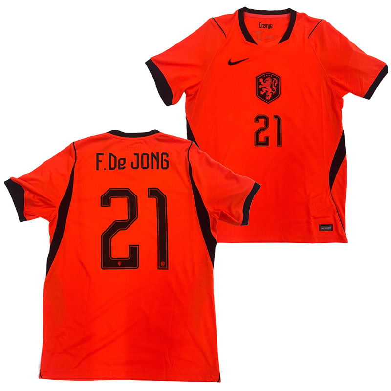 ナイキ オランダ代表 KNVB DF JSY STAD HM S/S トップ #21 フレンキー・デ・ヨング ネーム入り マーキング NIKE2026SS IB5334-NUMBER-21｜ボールクラブbyスポーツサクライ