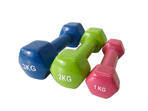 【楽天市場】ダンベル 鉄アレーカラフル 1kg 2kg 3kg 各1本 室内 トレーニング 重り 筋トレ リハビリ：SPOSPO