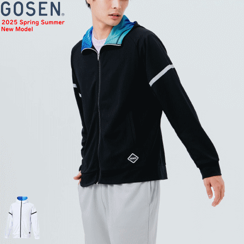 SALE 40%OFF GOSEN ゴーセン ジップアップパーカー アウター 薄手 ソフトテニス ウェア バドミントン ウェア 移動着 W2500 [ユニセックス：男女兼用/ジュニア:子供用]【GTK26SS】