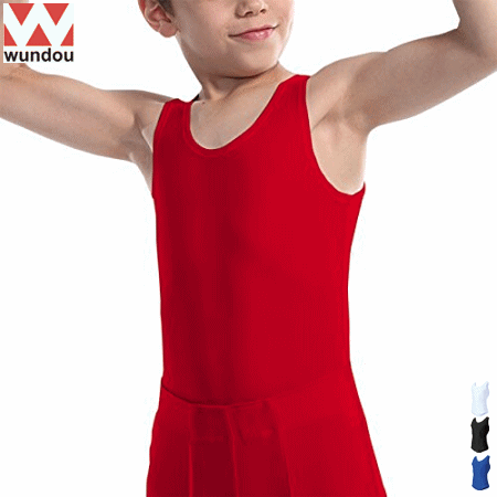 ★全品10%OFFクーポン配布中!10 5 20時〜4h限定★体操 新体操 シャツ 無地 wundou ウンドウ 男子 キッズ ジュニア 子供用 P400