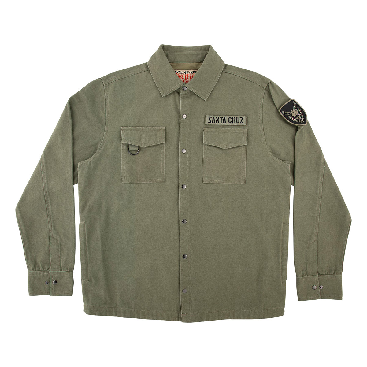 【お買い物マラソン期間中P5倍★4/14 20:00～4/17 9:59まで】【セール32%OFF！】サンタクルーズ SANTACRUZ スケボー スケートボード ウェア アウター ジャケット STRANGER THINGS CRAWL UTILITY L/S JACKET ストレンジャーシングス ミリタリージャケット 510255101 メンズ