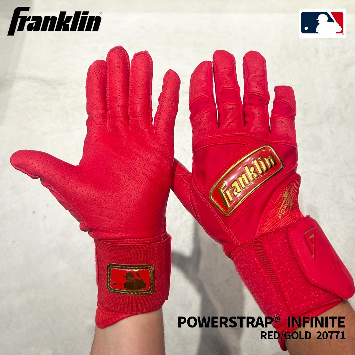 【お買い物マラソン期間中P5倍★7/19 20:00～7/26 1:59まで】フランクリン Franklin ベースボール 野球 ソフトボール グローブ 手袋 Infinite Hi-Lite Powerstrap Batting Gloves バッティング手袋 両手用 20771｜スポーツタカハシ