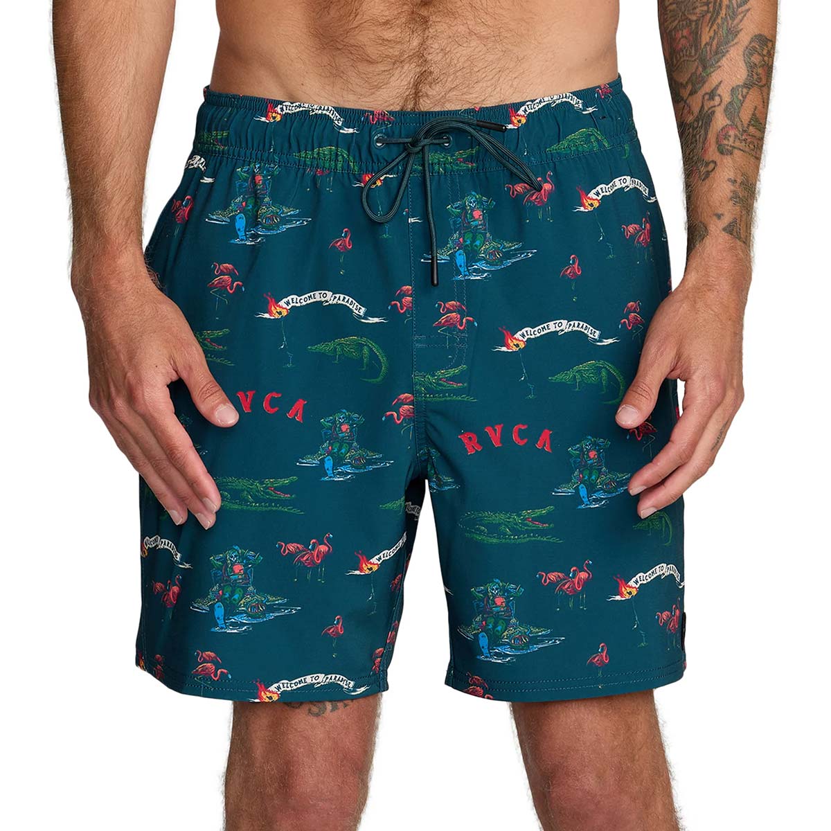 ルーカ RVCA 波乗り サーフ 水泳着 ゲーム盤さる股引き さる股引き 海食麺麭 VA ELASTIC SHORT 17 ゲーム盤さる股引き BG041590 メンズ 成人男性 26SP 春夏