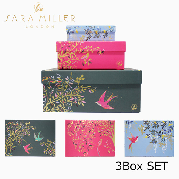 楽天市場 サラミラー ギフトボックス ストレージボックス Sara Miller Strage Boxブランド デザイナーズ 文房具 Uk ロンドン 海外 Hummingbird 3boxesギフト プレゼント 母の日 Spot Write