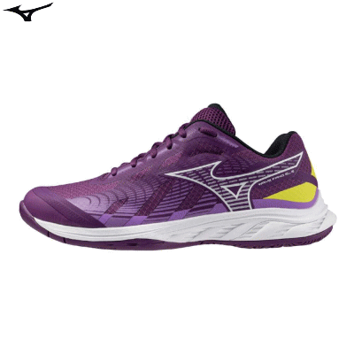 mizunoバドミントン シューズ パープル メッシュ ミズノ WAVE CLAW EL 2 FIT ウエーブクローEL2 FIT 71GA258268