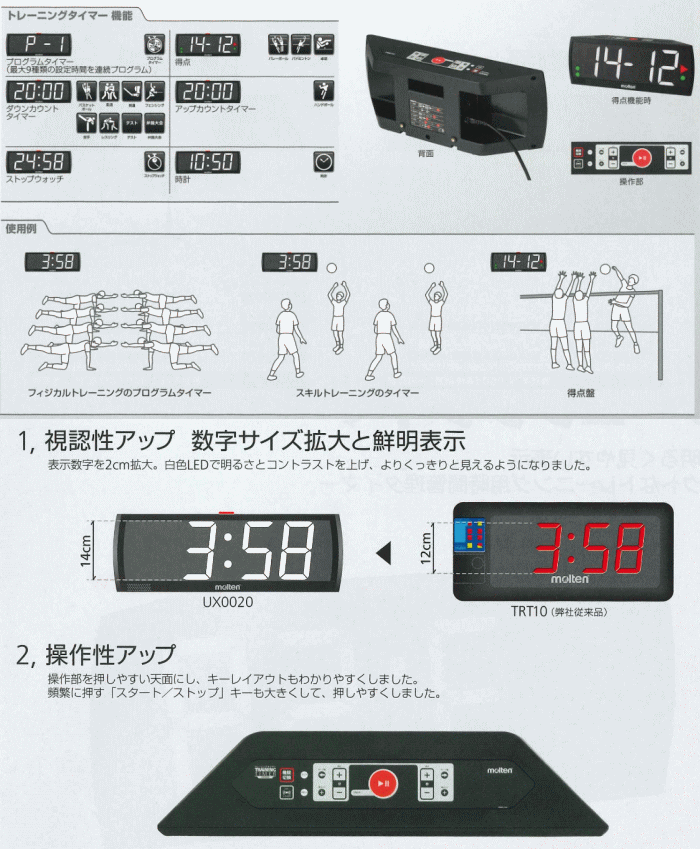 安いそれに目立つ molten モルテン トレーニングタイマー UX0020