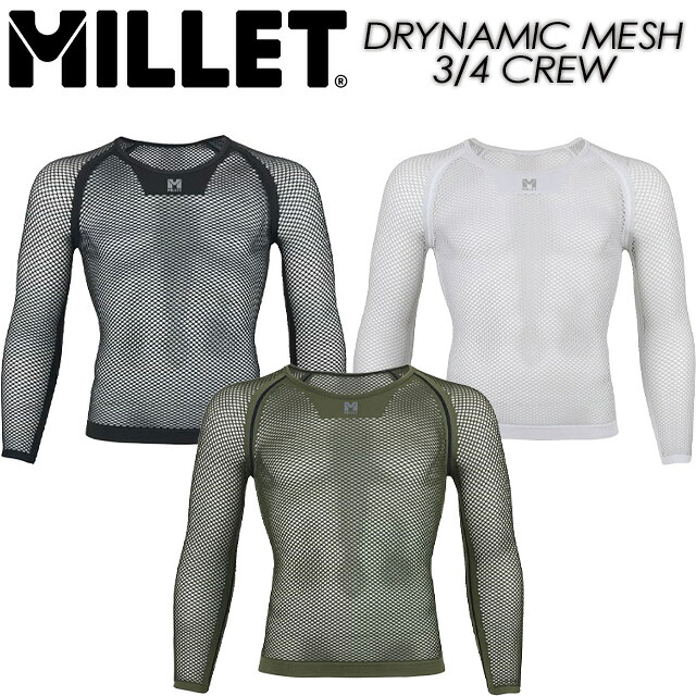 【MILLET】 ミレー 【DRYNAMIC MESH 3/4 SLEEVE CREW】 ドライナミック メッシュ 3/4 スリーブ クルー MIV01356