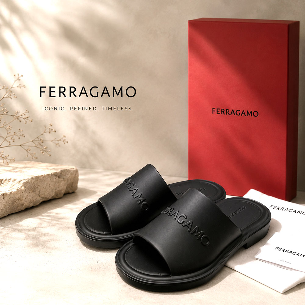 【SUMMER FINAL SALE★全品P5倍&最大15000円クーポン!31日迄】Ferragamo フェラガモ サンダル レディース 01-F515-763358 GIUNEVA ブラック ロゴ エンボス スライドサンダル シャワーサンダル フラットサンダル お洒落 女性用 婦人用|ブランドショップ リペイ