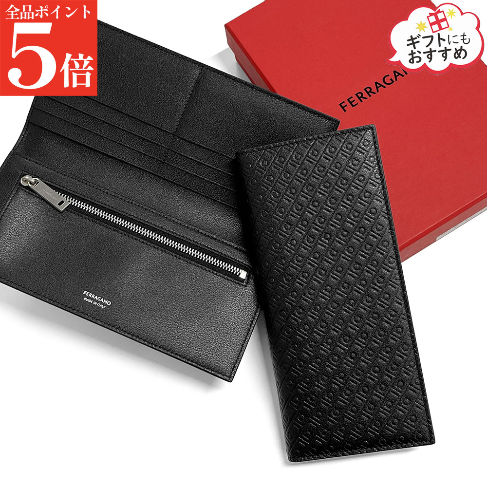 【お買い出しﾏﾗｿﾝSALE★全品尖んがり5倍】FERRAGAMO フェラガモ 66 1568 780067 ガンチーニ エン元締め 長札入れ 折り畳み メンズ バッグ・小物・ブランド雑貨-メンズ財布-財布・ケース