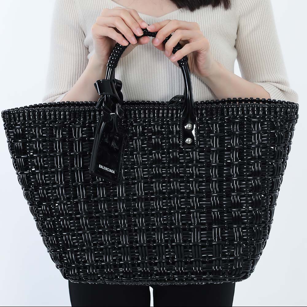 BALENCIAGA 編み込みブラックかごバッグ XS BALENCIAGA BAG - バレンシアガ カゴバック XSの通販 by megu's
