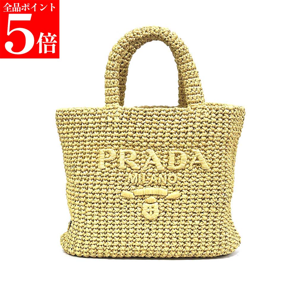 【決算セール☆全品P5倍＆最大2万円ｽﾍﾟｼｬﾙｸｰﾎﾟﾝ10日迄】PRADA プラダ かごバッグ 1BG422 2C2T レディース クロシェ スモール カゴバッグ ハンドバッグ トートバッグ ロゴ 刺繍 鞄 レディース 女性用 婦人用