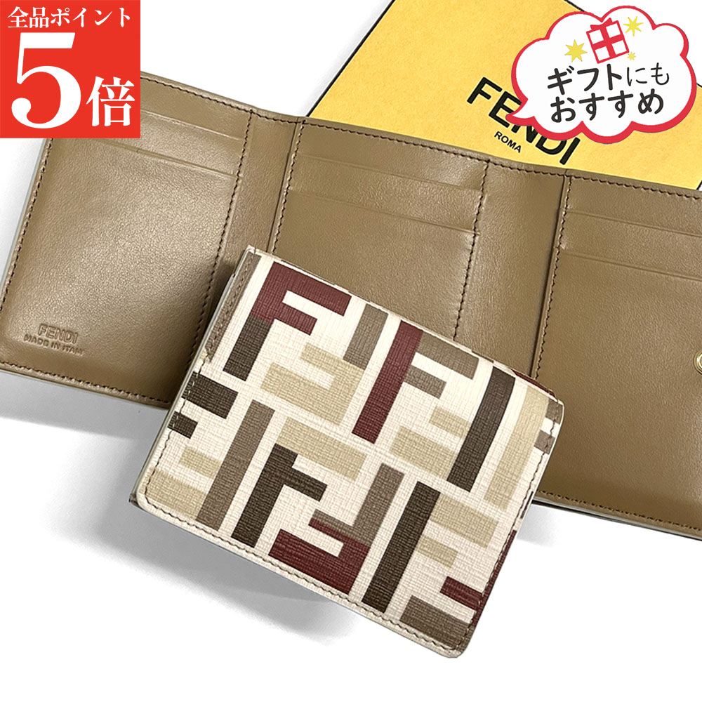 【ｽｰﾊﾟｰSALE☆全品P5倍＆最大限度2万円ｽﾍﾟｼｬﾙｸｰﾎﾟﾝ15日迄】FENDI フェンディ 8M0480 AV1Y F1TVK  Fendi Roma レディース 三つ折り紙入れ FF 成人女性用 成人男性用 ユニ一発やる