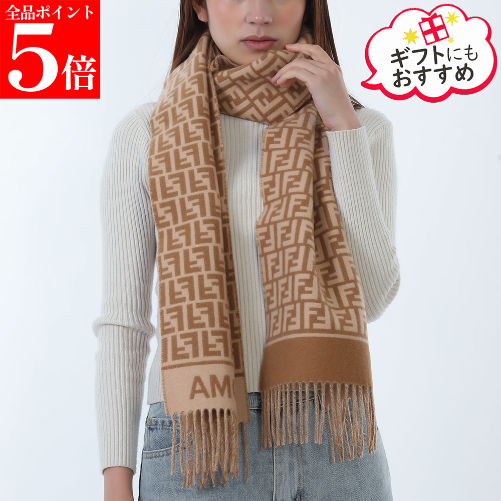 【ｽｰﾊﾟｰSALE☆全品P5倍＆最大限度2万円ｽﾍﾟｼｬﾙｸｰﾎﾟﾝ15日迄】FENDI FXT113 AQCW F0QB FF キャメルウール カシミヤ えり巻き