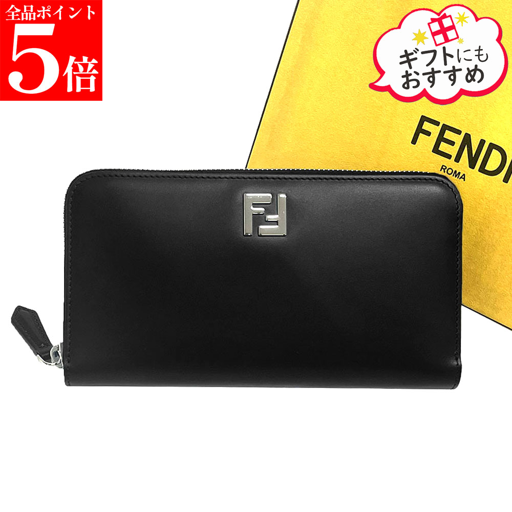 【ｽｰﾊﾟｰSALE☆全品P5倍＆最大限度2万円ｽﾍﾟｼｬﾙｸｰﾎﾟﾝ15日迄】FENDI フェンディ7M0210 AFF2 F0GXN FF金属元素ロゴタイプ ラウンドジップ メンズ 長金入れ チャック式金入れ 黒いこと 黒 成人男性用 成人男性用
