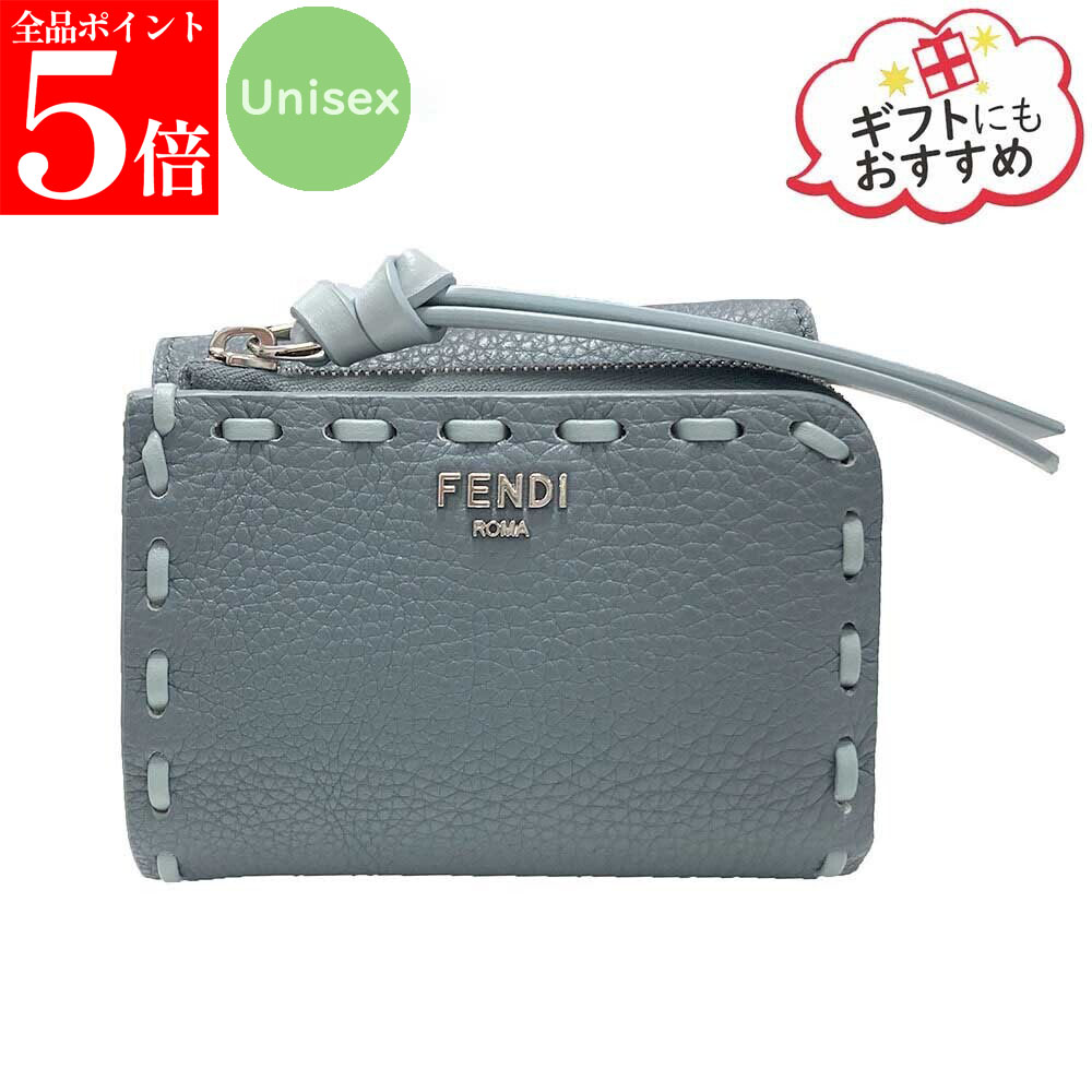 【ｽｰﾊﾟｰSALE☆全品P5倍＆最大限度2万円ｽﾍﾟｼｬﾙｸｰﾎﾟﾝ15日迄】FENDI フェンディ 8M0499 AURN F1VFI ピーカブー マイクロ 三つ折り金入れ ダブグレー セレリア金入れ ミニ金入れ メンズ レディース ユニ一発やる