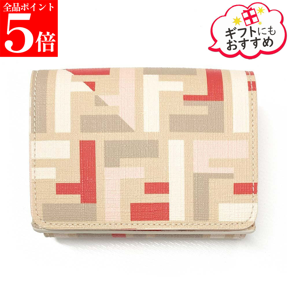 【ｽｰﾊﾟｰSALE☆全品P5倍＆最大限度2万円ｽﾍﾟｼｬﾙｸｰﾎﾟﾝ15日迄】FENDI フェンディ 8M0480 AV1Y F1SY7 Fendi Roma 三つ折り紙入れ FF