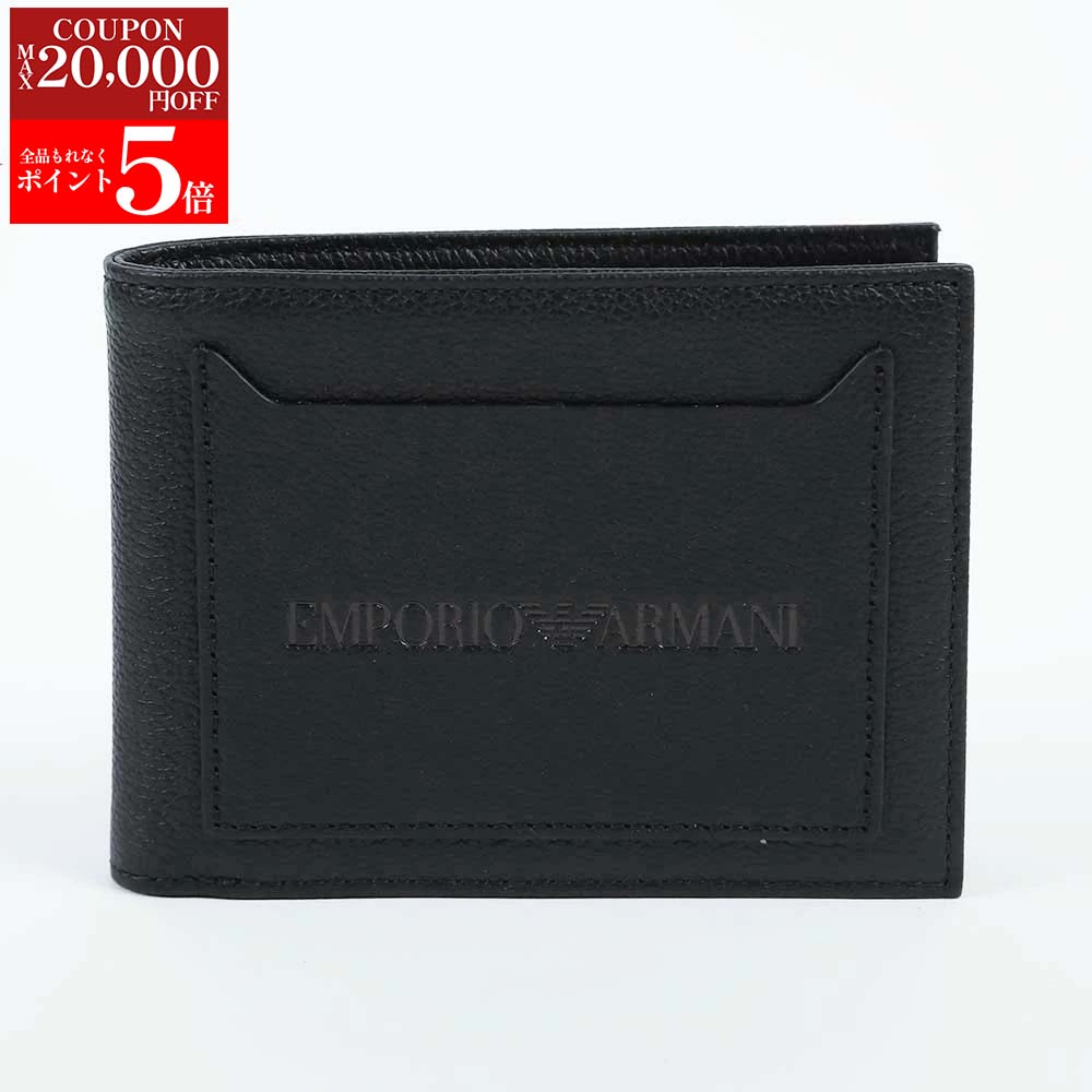 【C7 22SS新作 EMPORIO ARMANI 2つ折り財布Y4R167 黒 C7 22SS新作 EMPORIO ARMANI 2つ折り財布Y4R167 黒 エンポリオ