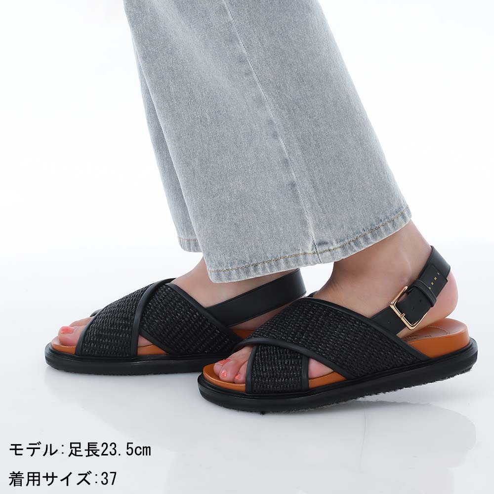 Marni マルニ　サンダル　ブラック　24.5 美品 MARNI(マルニ) サンダル ブラック サイズ 39(24.5cm相当