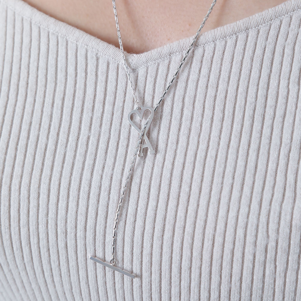 ネックレス・ペンダント AMI PARIS Adc Necklace - AMI Paris - l - Silver AMI Paris Silver ADC Chain Necklace AMI