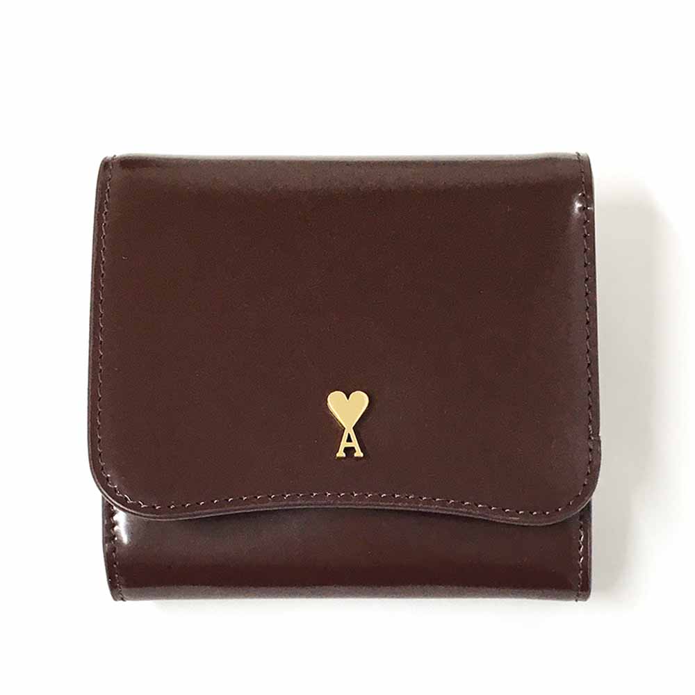 AMI(アミ) レザーウォレット コンパクトウォレット　未使用品 アミ パリス AMI PARIS 財布 二つ折り PARIS PARIS コンパクト