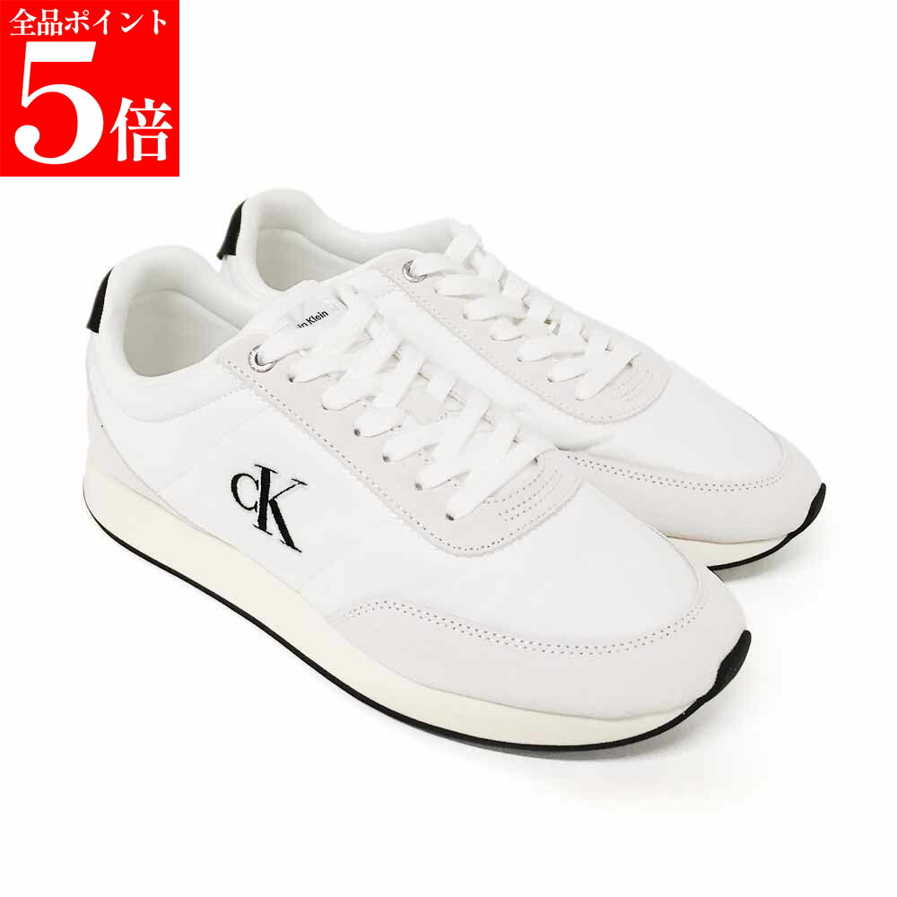【ｽｰﾊﾟｰSALE☆全品P5倍＆最大限度2万円ｽﾍﾟｼｬﾙｸｰﾎﾟﾝ15日迄】Calvin Klein カルバン クラはたご屋 YM0YM01361 01W スニーカー メンズ